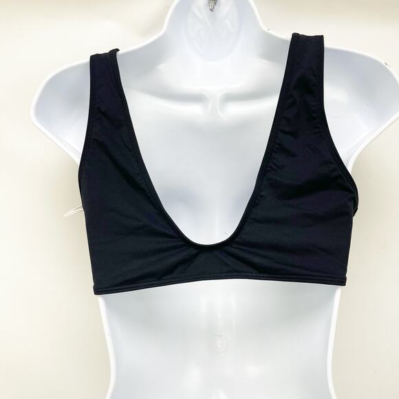 Everlane Womens The Tie-Front Bikini Top Medium Swimwear Black NWT - Picture 7 of 10